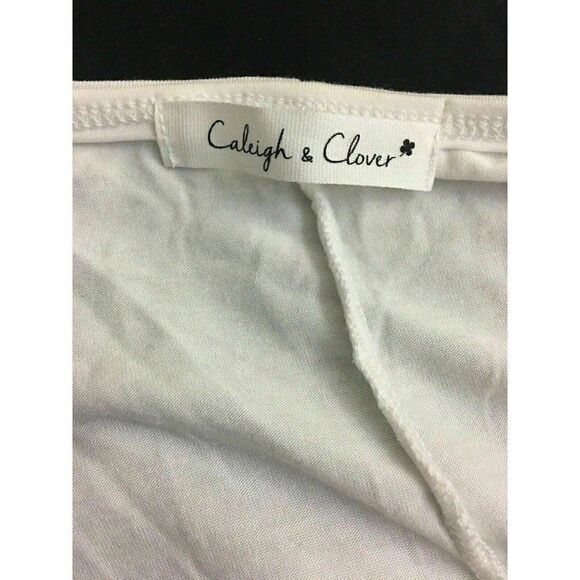 Caleigh Clover Womens Solid White Long Sleeve Top - Picture 5 of 7